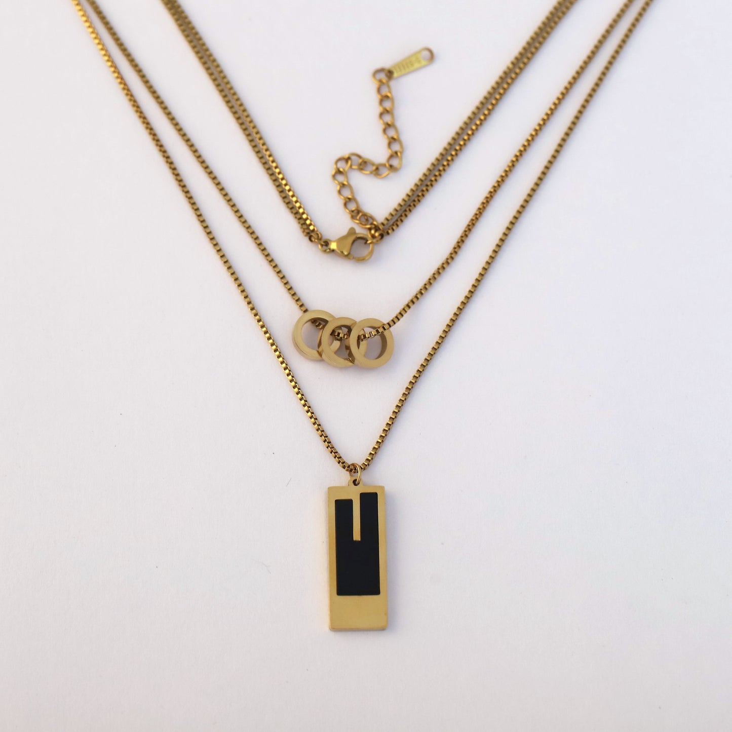 Modern Chic Dual-Layer Geometric Pendant Necklace - ZIPPORY