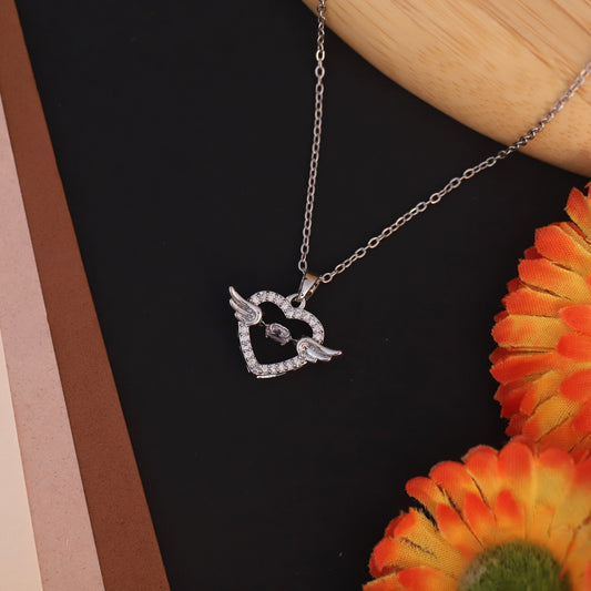 Smart Angel Silver Necklace - ZIPPORY
