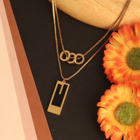 Modern Chic Dual-Layer Geometric Pendant Necklace - ZIPPORY