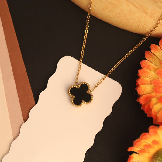 Black clover necklace