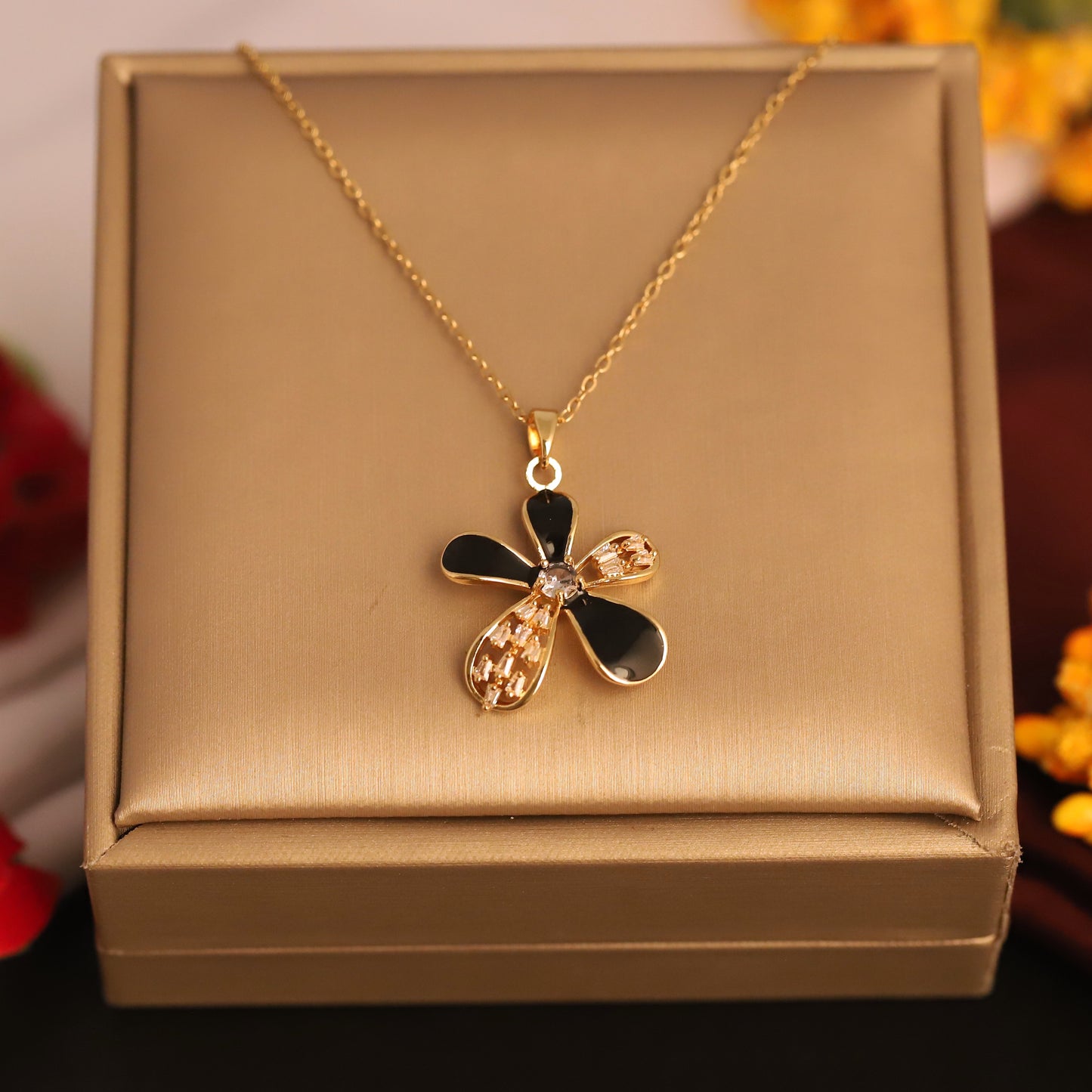 Petal Bloom Flower Pendant Necklace - ZIPPORY