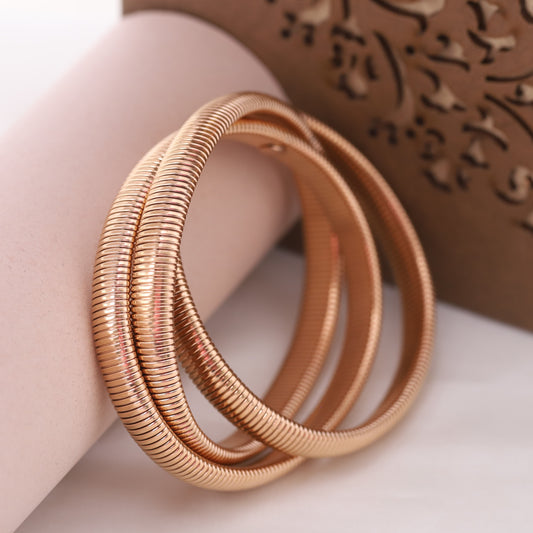 Korean Style 3 Layer 18k Rose Gold Bracelet - ZIPPORY