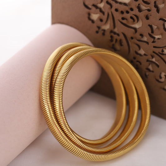 Korean Style 3 Layer Gold Plated Bracelet - ZIPPORY