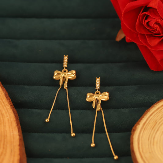 Bow Knot Dangle Earrings - ZIPPORY