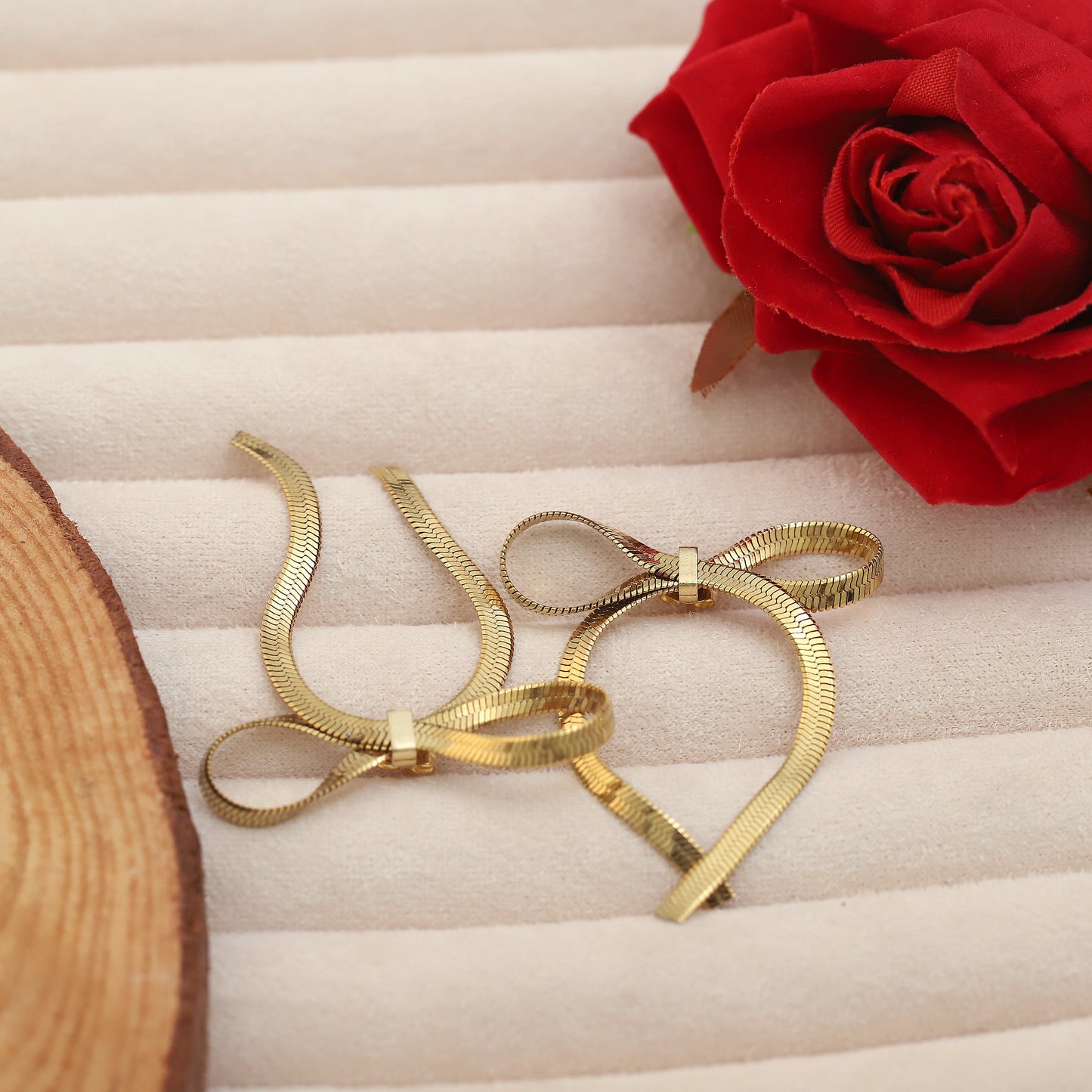 Bow Shaped Drop Earrings - ZIPPORY