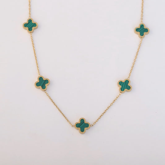 Elegant Green Clover Charm Necklace - ZIPPORY