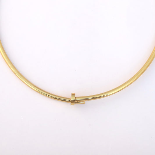 Elegant Round Shape Hasli Necklace-Gold Plated - ZIPPORY