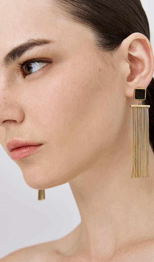 Korean Style Emerald Dangle Earrings - ZIPPORY