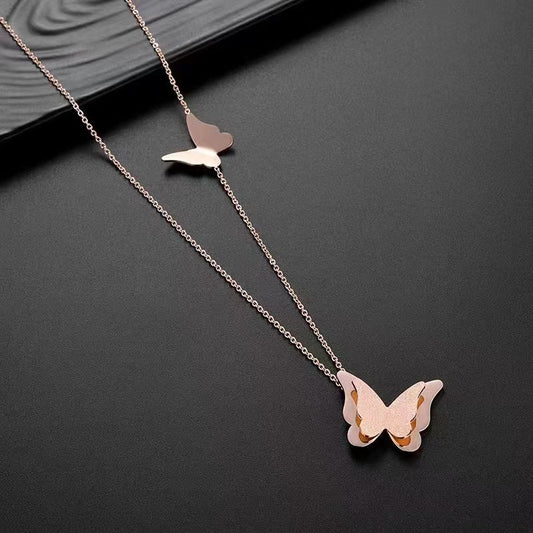 Minimalist Butterfly Pendant Necklace - ZIPPORY