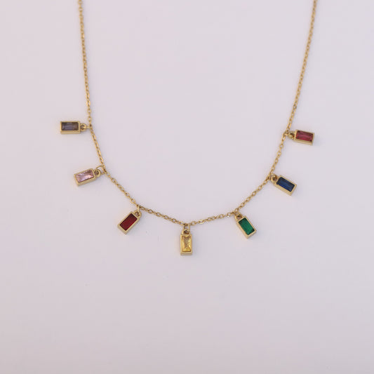 Rainbow Charm Necklace - ZIPPORY