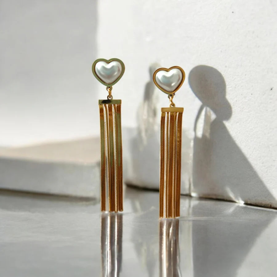 Resin Heart Shaped Dangle Earrings - ZIPPORY