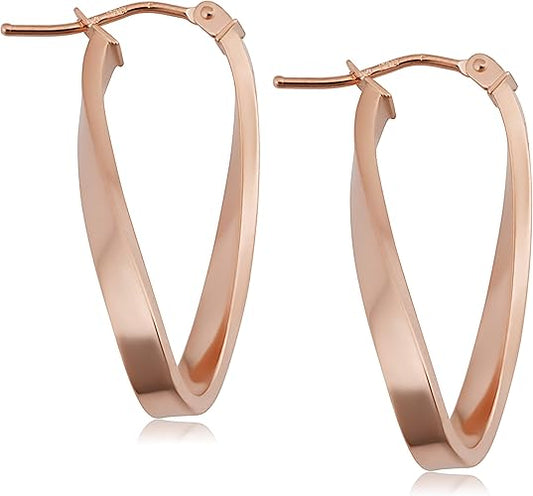 Rose Gold Twisted Hoop Knot Earrings - ZIPPORY
