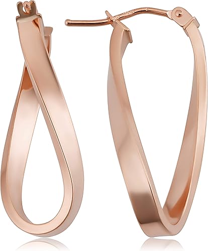 Rose Gold Twisted Hoop Knot Earrings - ZIPPORY