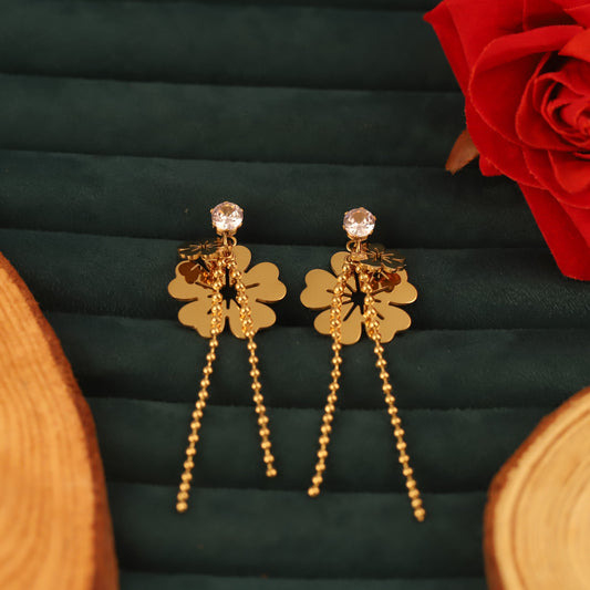Stunning Charm Flower Crystal Dangle Earrings - ZIPPORY