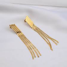 Stunning Korean Gold Tassel Earrings - ZIPPORY