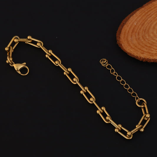 Textured Charm Chain Bracelet - ZIPPORY