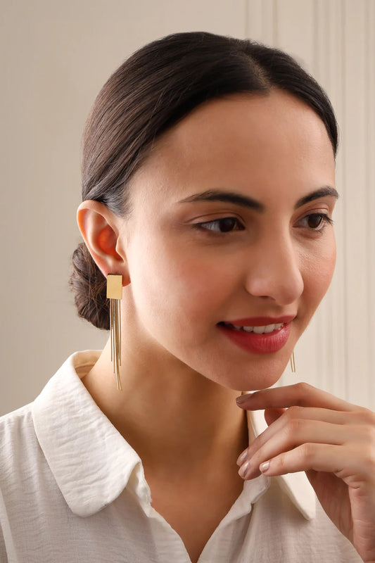 Western Stylish Long Dazzling Tassel Dangle Earrings - ZIPPORY