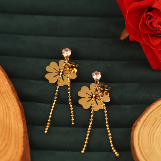 Stunning Charm Flower Crystal Dangle Earrings - ZIPPORY