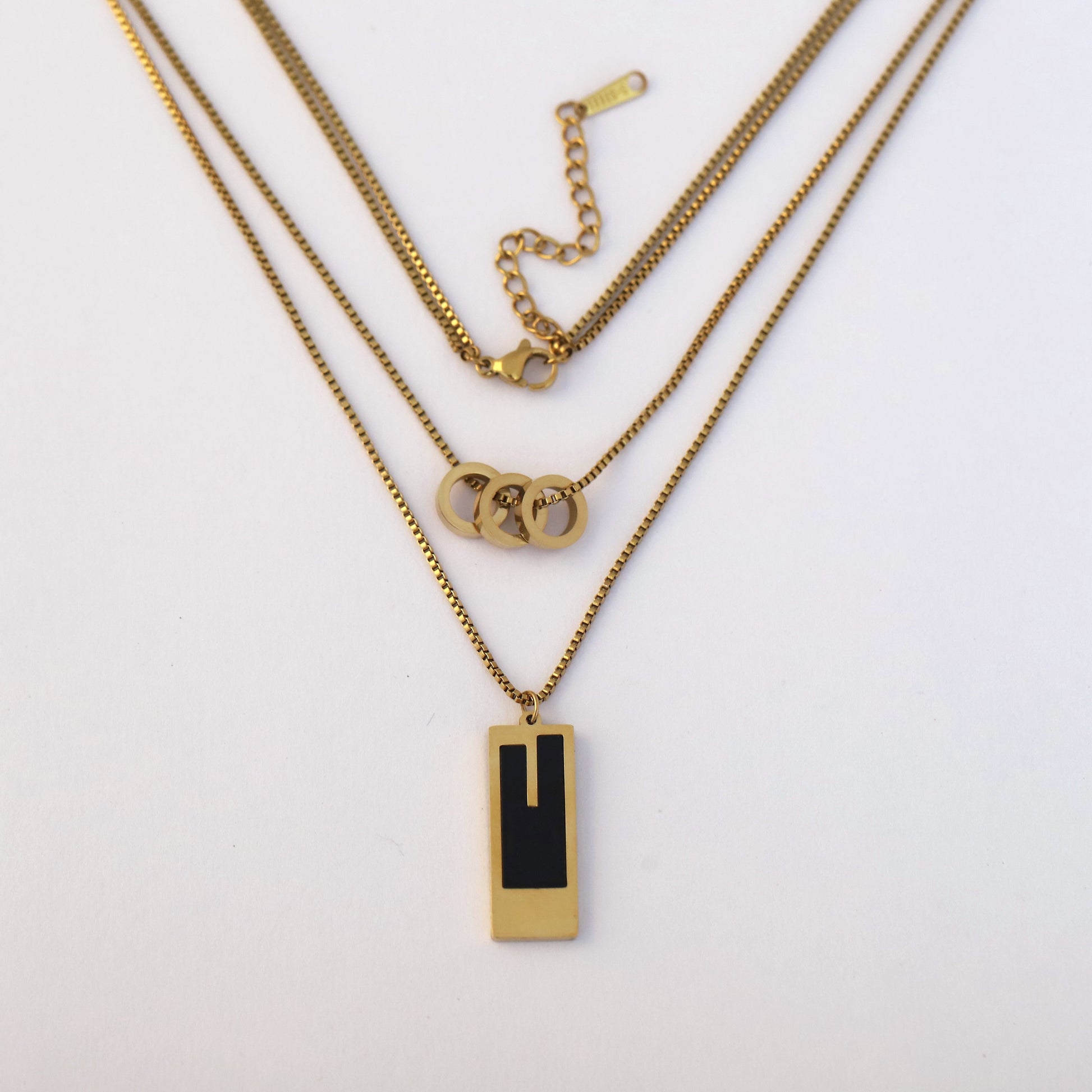 Modern Chic Dual-Layer Geometric Pendant Necklace - ZIPPORY