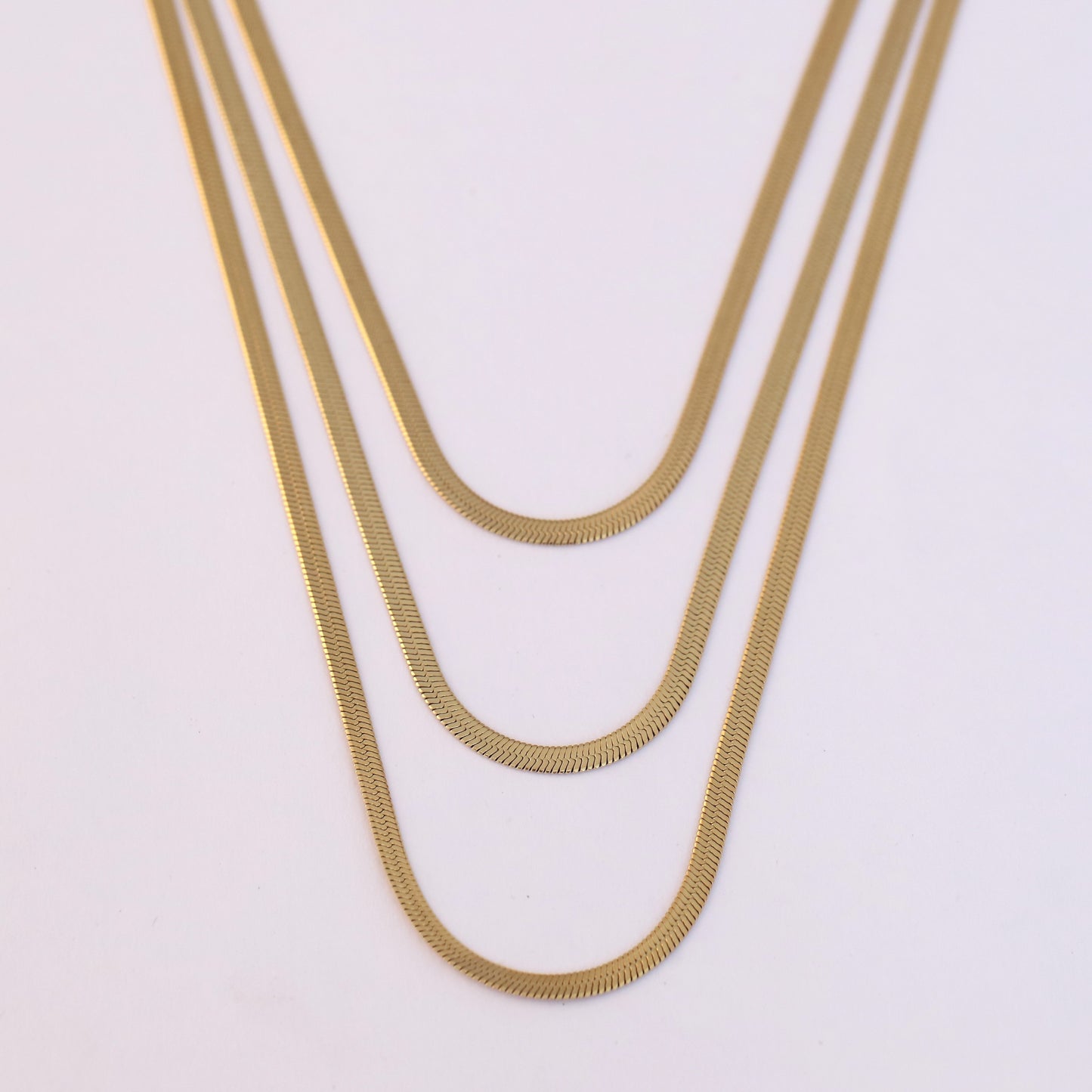 22K Gold Plated Layered Snake Chain Necklace - ZIPPORY