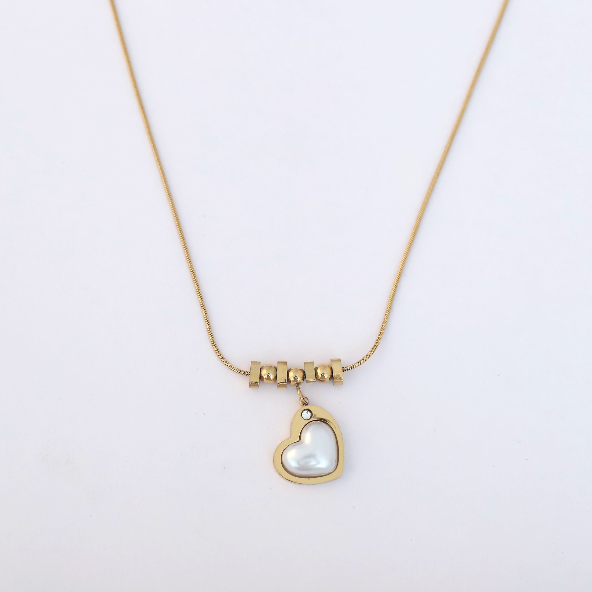 Vintage Shell Heart Chain Necklace - ZIPPORY