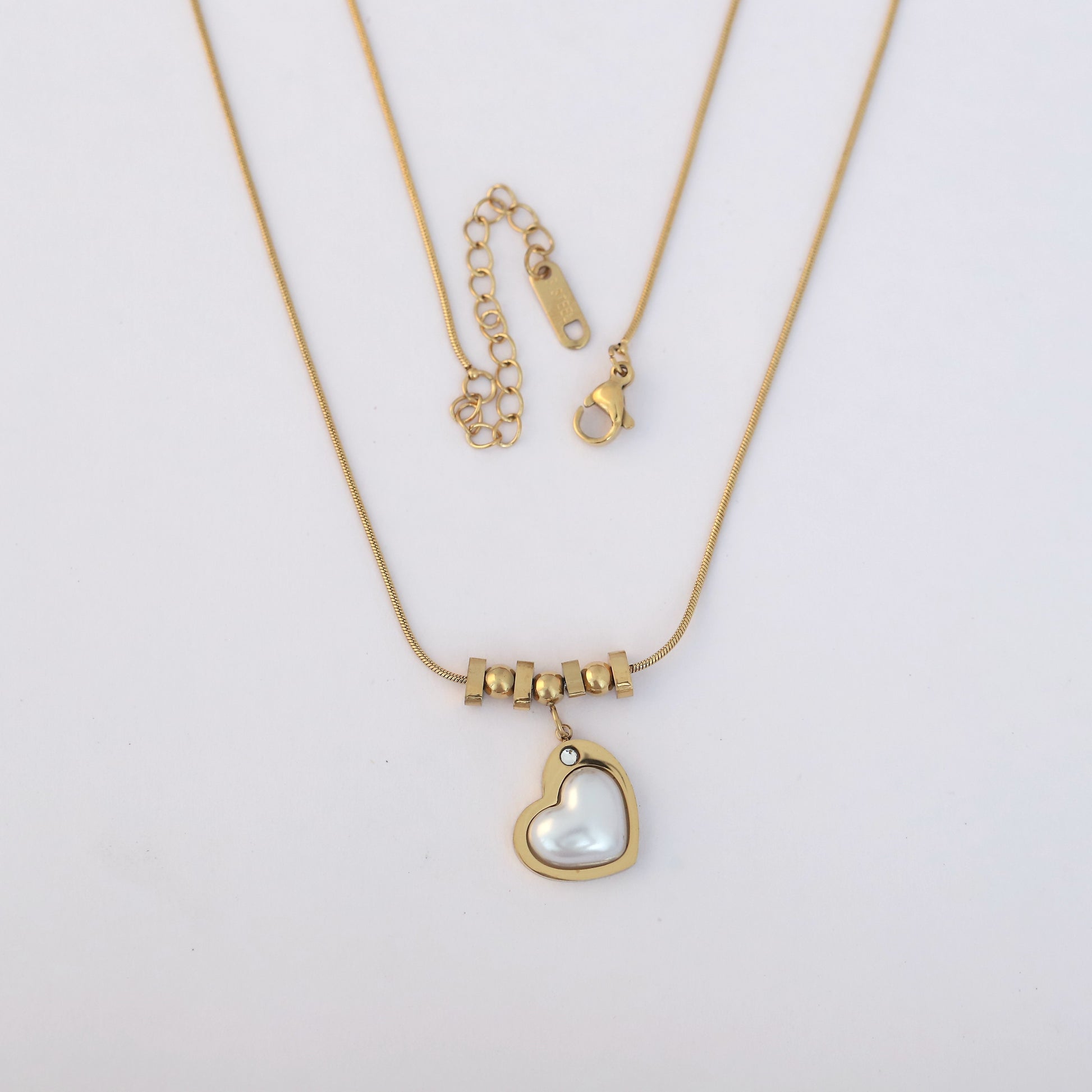 Vintage Shell Heart Chain Necklace - ZIPPORY