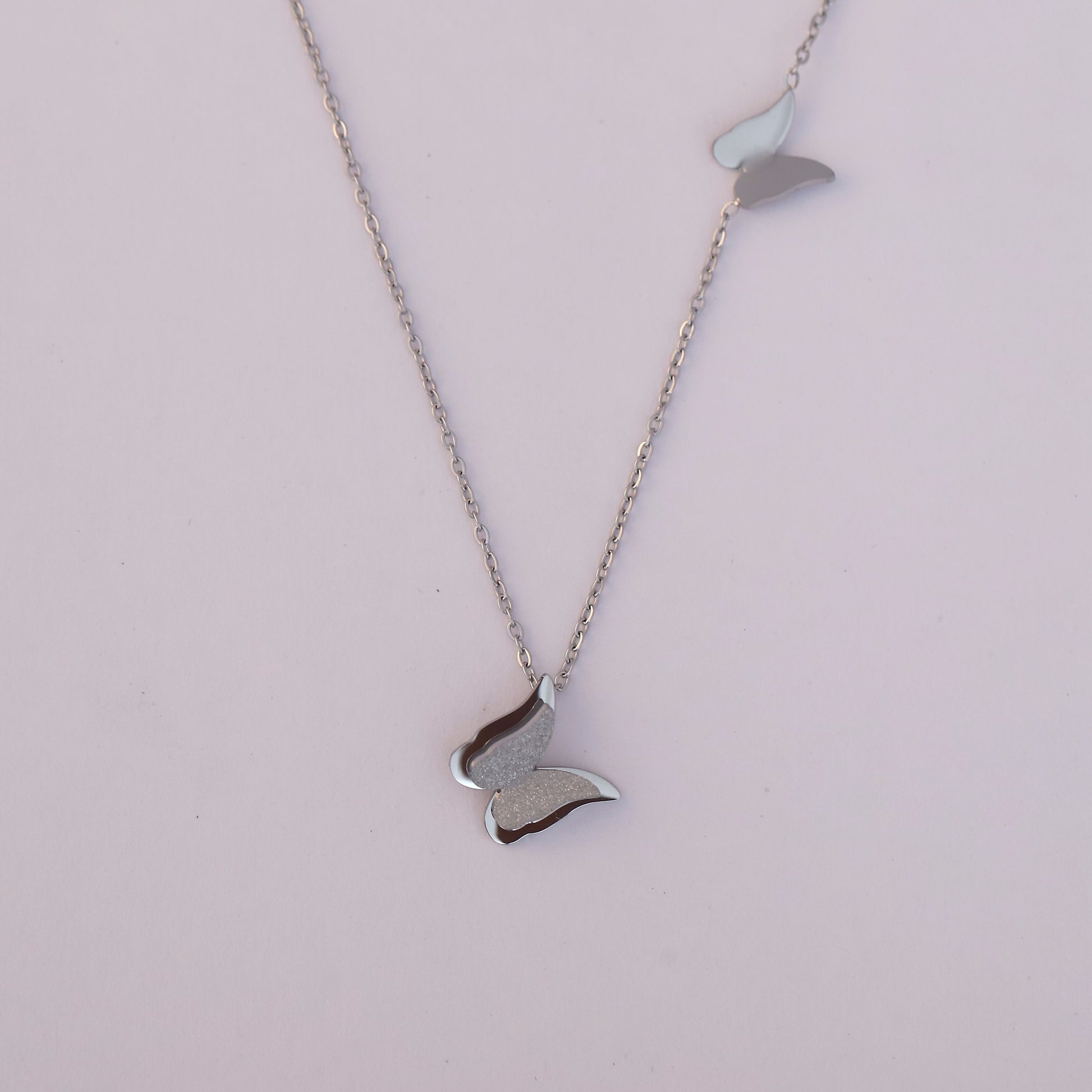 Elegant Silver-Plated Butterfly Necklace - ZIPPORY