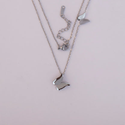 Elegant Silver-Plated Butterfly Necklace - ZIPPORY