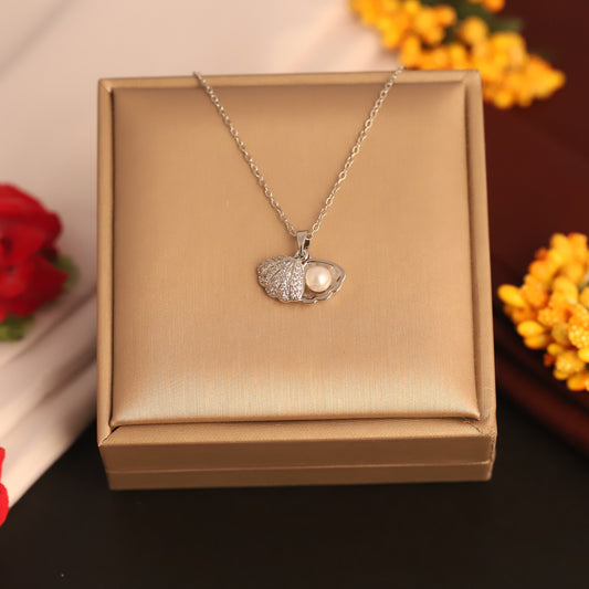 Minimalist Silver Pearl Necklace - ZIPPORY