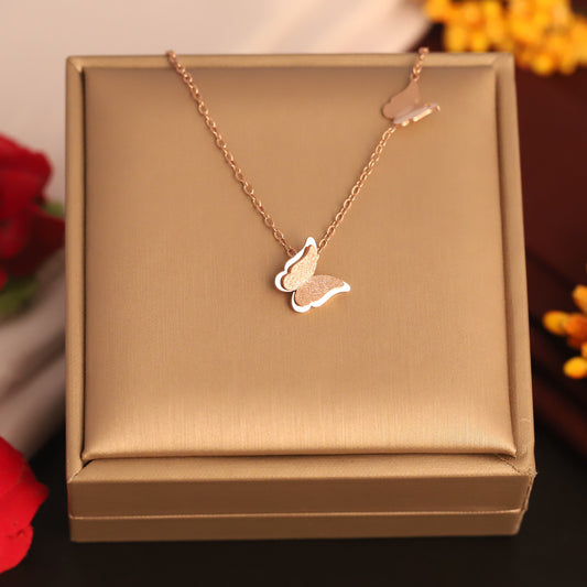 Minimalist Butterfly Pendant Necklace - ZIPPORY