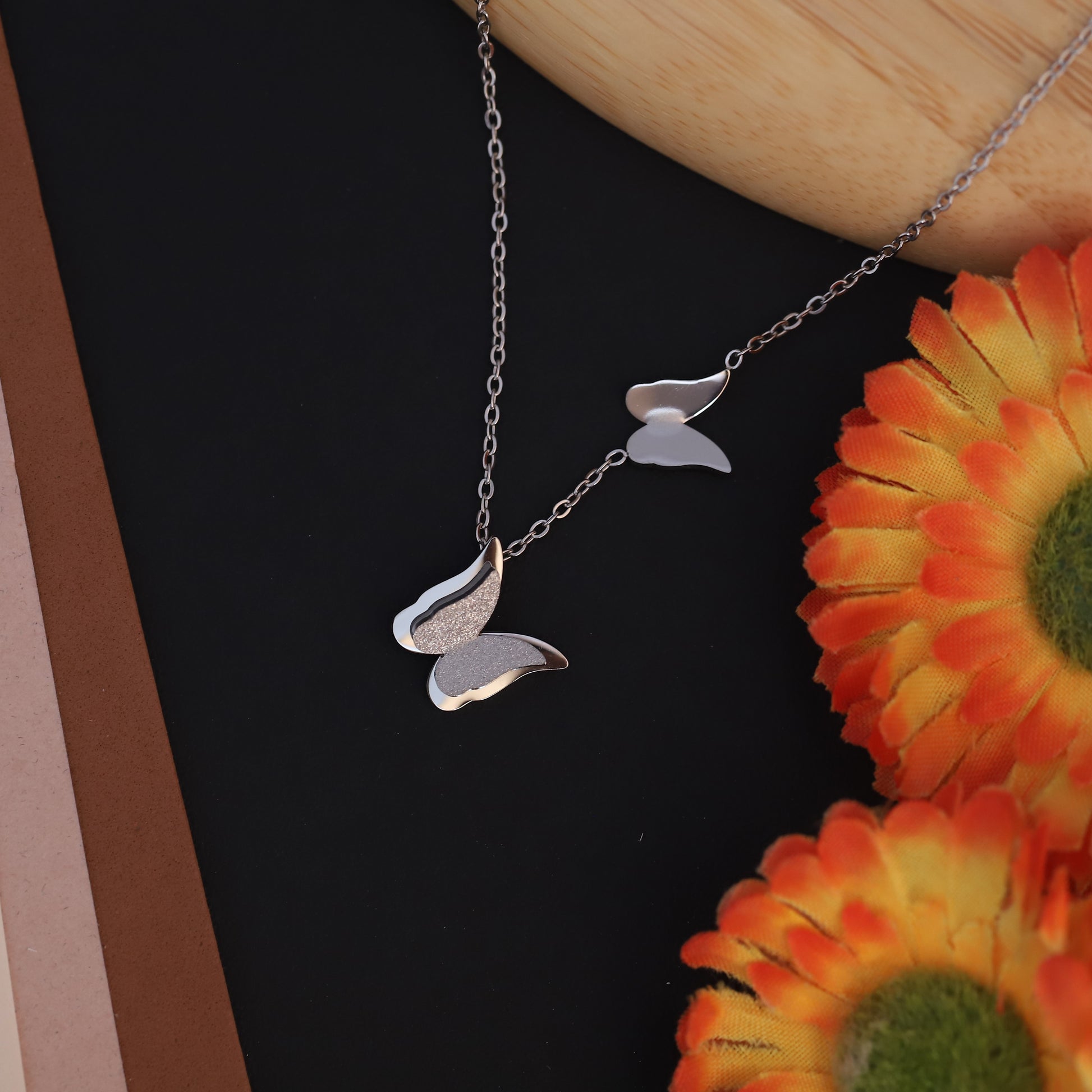 Elegant Silver-Plated Butterfly Necklace - ZIPPORY