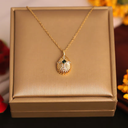 Golden Luxe Shell Pendant Necklace - ZIPPORY