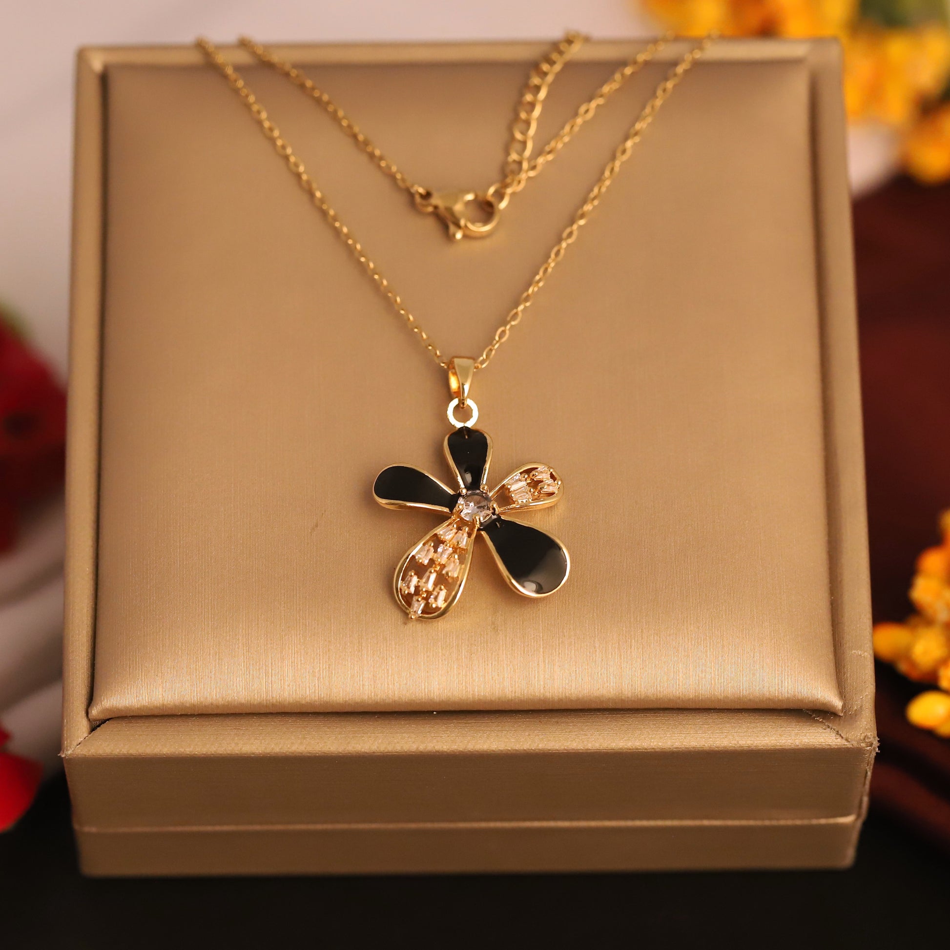 Petal Bloom Flower Pendant Necklace - ZIPPORY
