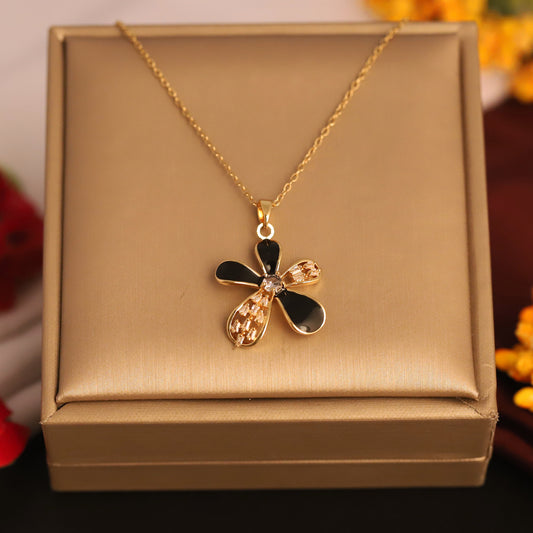 Petal Bloom Flower Pendant Necklace - ZIPPORY