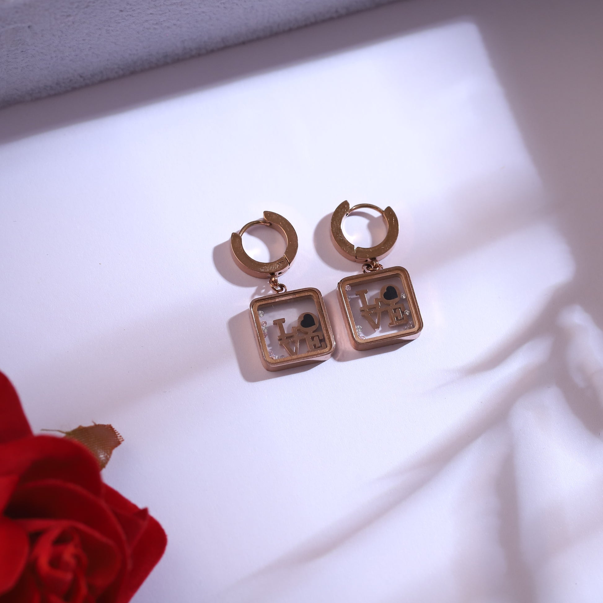Elegant Love Design Necklace Jewelry set -Rose Gold Plated - ZIPPORY