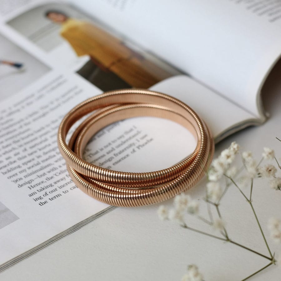 Korean Style 3 Layer 18k Rose Gold Bracelet - ZIPPORY