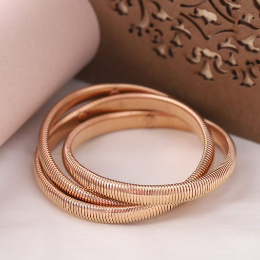 Korean Style 3 Layer 18k Rose Gold Bracelet - ZIPPORY