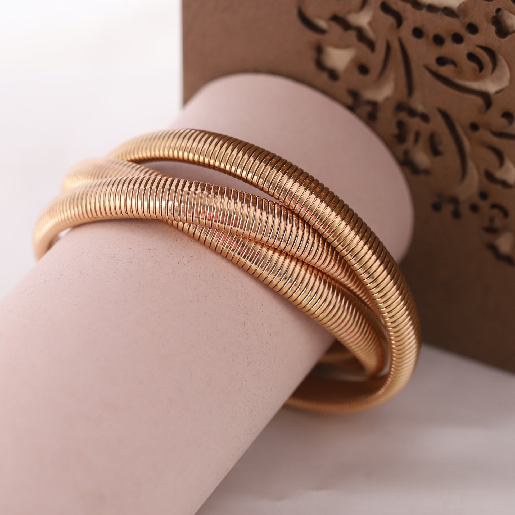 Korean Style 3 Layer 18k Rose Gold Bracelet - ZIPPORY