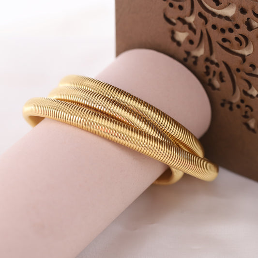 Korean Style 3 Layer Gold Plated Bracelet - ZIPPORY