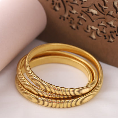 Korean Style 3 Layer Gold Plated Bracelet - ZIPPORY