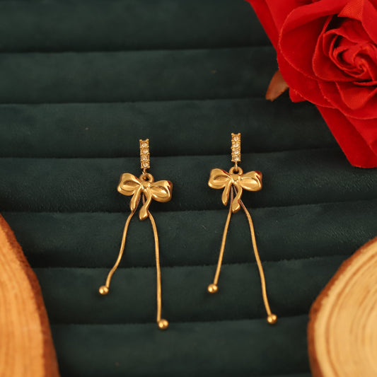 Bow Knot Dangle Earrings - ZIPPORY