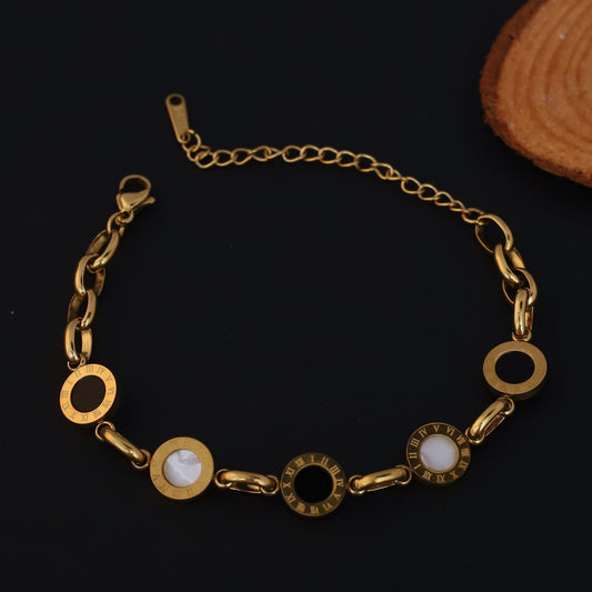 Classic White Black Shell Round Chain Necklace - ZIPPORY