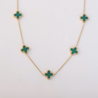 Elegant Green  Clover Charm Necklace - ZIPPORY