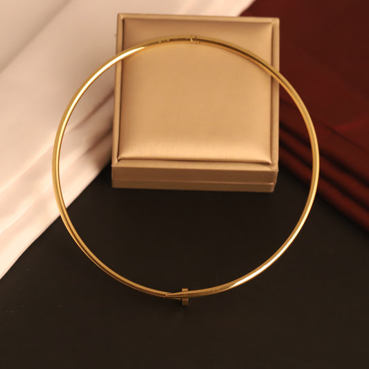 Elegant Round Shape Hasli Necklace-Gold Plated - ZIPPORY