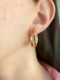 Fashion Gold Stone Hoop Earrings - ZIPPORY