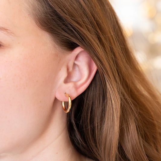 Fashion Gold Stone Hoop Earrings - ZIPPORY