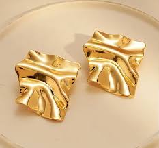 Gold Plated Asymmetric Stunning Stud Earrings - ZIPPORY