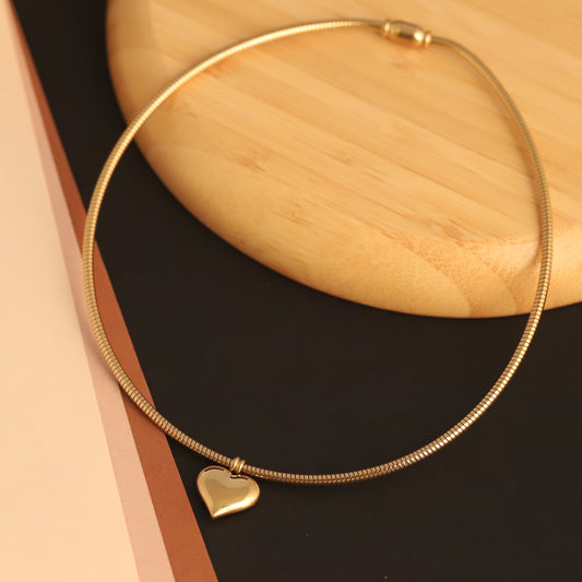 Heart Pendant Hasli Necklace-Romantic Choker - ZIPPORY
