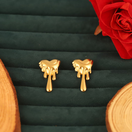 Melting Heart Shape Drip Earring - ZIPPORY