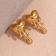 Melting Heart Shape Drip Earring - ZIPPORY
